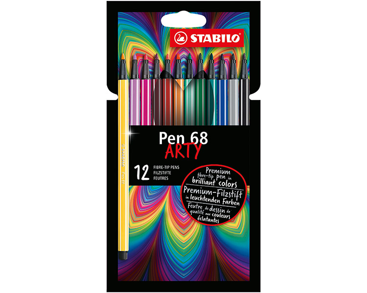 Kuitukärkikynä STABILO Pen 68 Arty värilajitelma /12