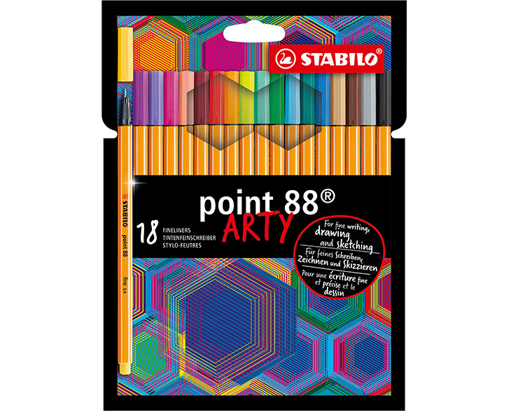 Kuitukärkikynä STABILO Point 88 Arty värilajitelma /18