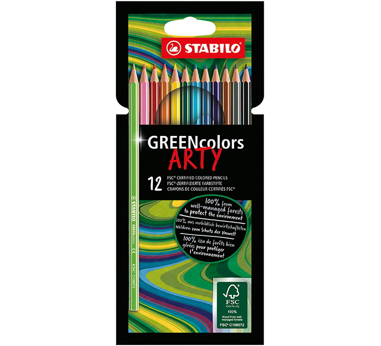 Värikynä STABILO GREENcolors ARTY värilajitelma /12