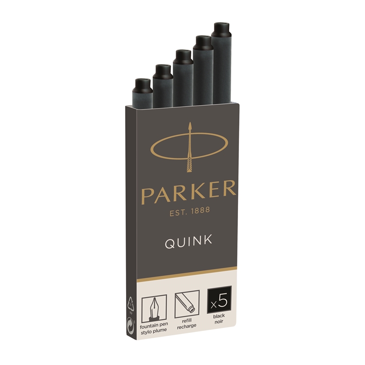 Mustepatruuna Parker Quink musta 5 kpl