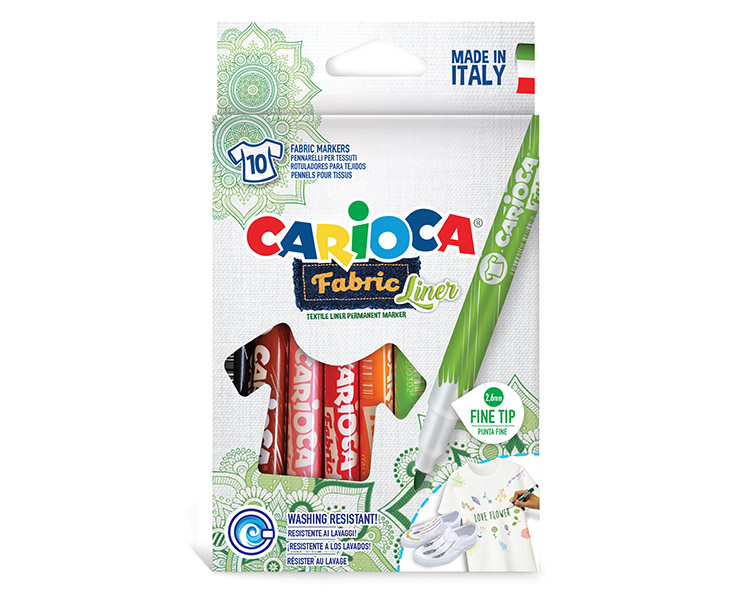 Tekstiilikynä Carioca värilajitelma /10