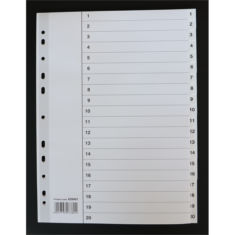 Numerohakemisto Esselte A4 kartonki 20-osainen