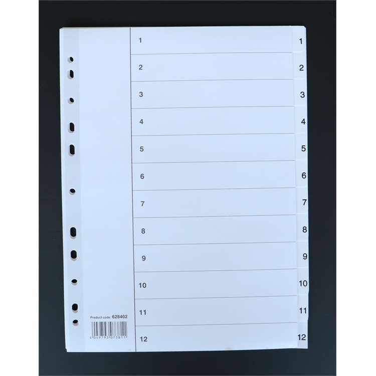 Numerohakemisto Esselte A4 kartonki 12-osainen