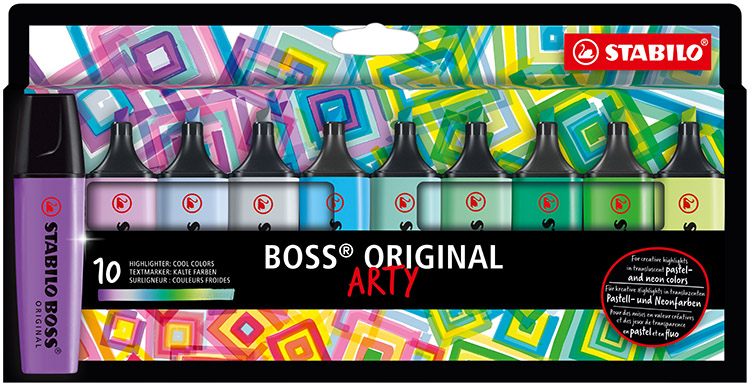 Korostuskynä Stabilo Boss Original Arty viileät värit 10 kpl