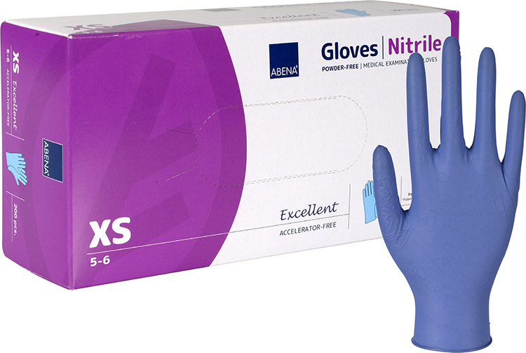 Nitriilikäsine allergisille Abena Excellent mustikka XS /200