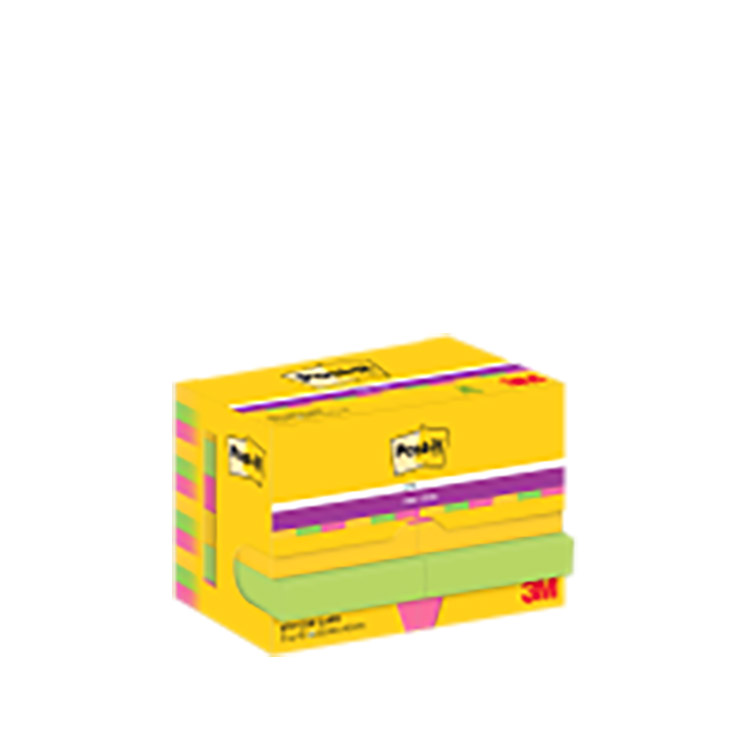 Viestilappu Post-it Super Sticky Carnival 47x47mm 12 kpl