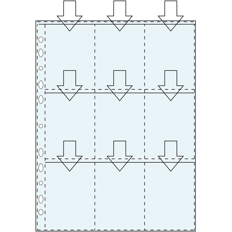 Keräilykorttitasku A4 PP 9 taskua * 7 x 9 cm /10