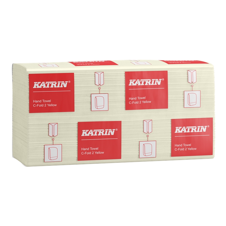 Käsipyyhe Katrin C-taitto 2-krt keltainen 16 kpl 343367