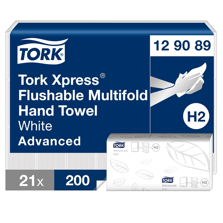 Käsipyyhe Tork Xpress Flushable Multifold H2 21 kpl 129089