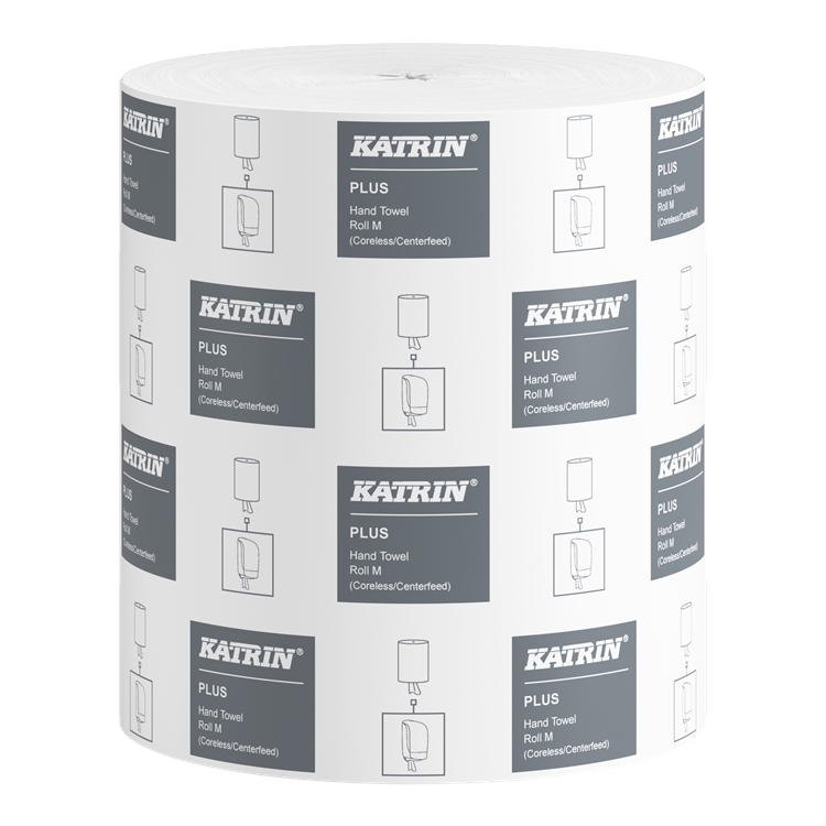 Vetopyyhe Katrin Plus M 1-krt hylsytön valk 6 kpl 475355