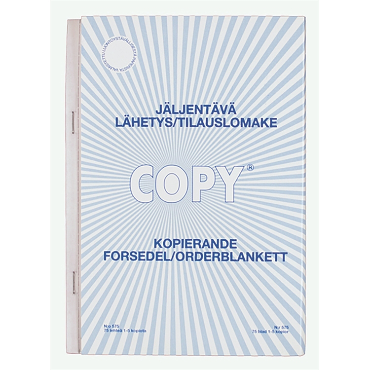 Lähetys/tilauslomake Plastipap 575 A5/75