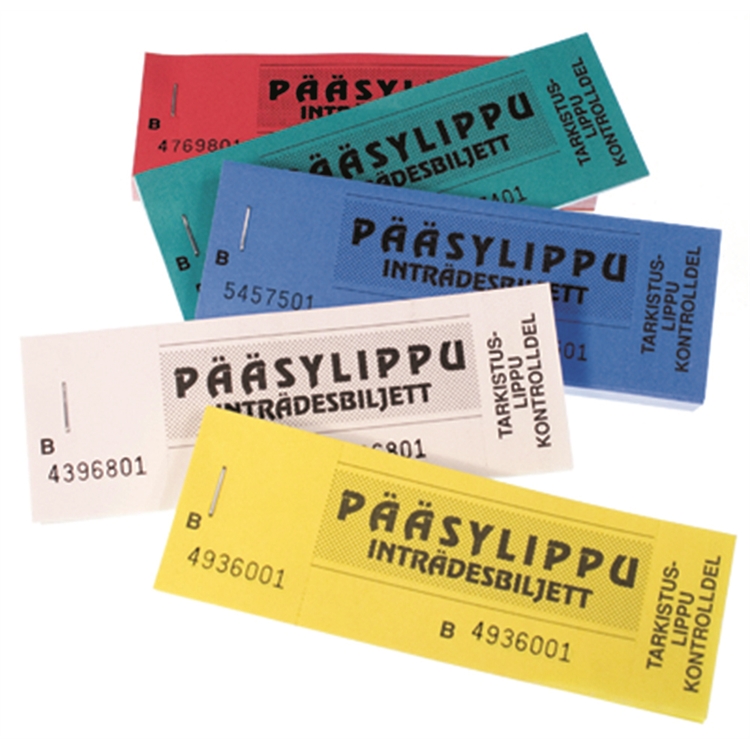 Pääsylippu numeroitu 100 kpl