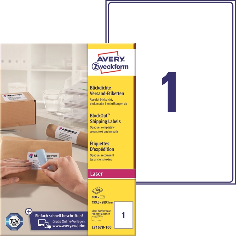Postitustarra laser Avery L7167B-100 199,6x289,1 mm /100