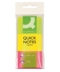 Viestilappu Q-CONNECT 38x51mm neonvärilajitelma FSC 3 väriä