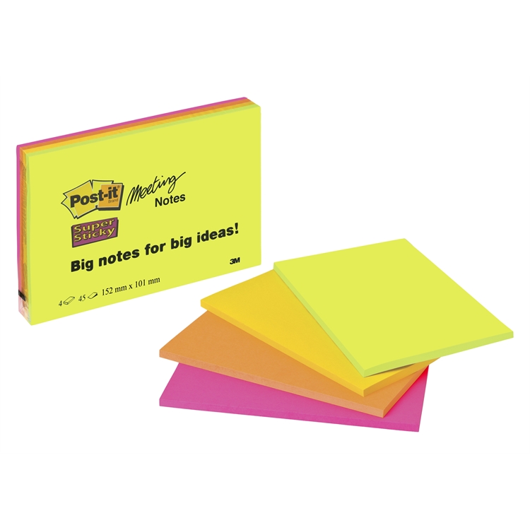 Viestilappu Post-it Super Sticky 101x152mm 4 kpl