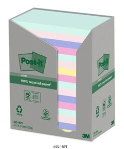 Viestilappu Post-it Recycled 76x127mm pastellivärit 16 kpl