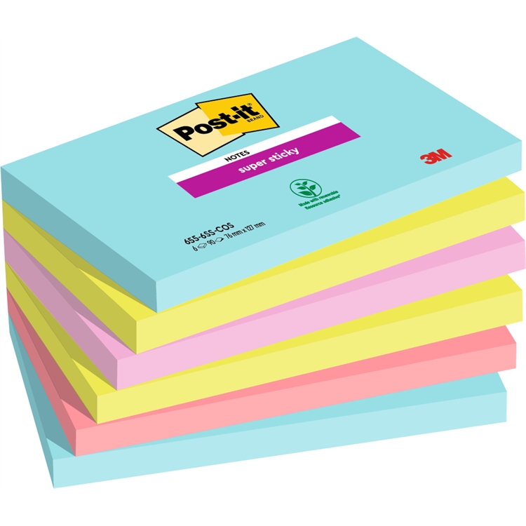 Viestilappu Post-it Super Sticky 76x127mm cosmic 6 kpl