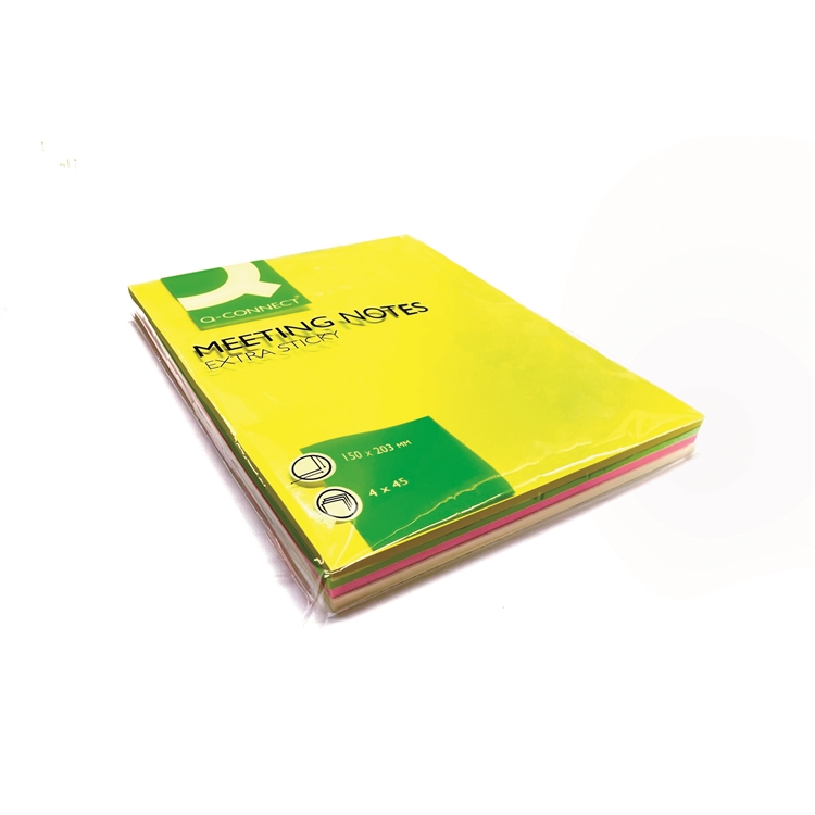 Viestilappu Q-CONNECT Extra Sticky 150x203mm FSC 4 väriä