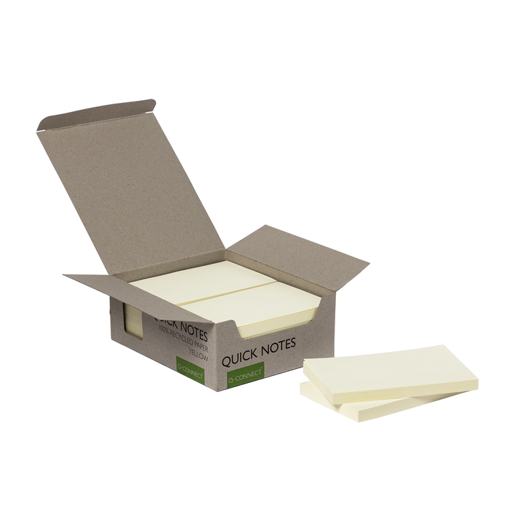 Viestilappu Q-CONNECT Recycled FSC 76x127mm keltainen /12