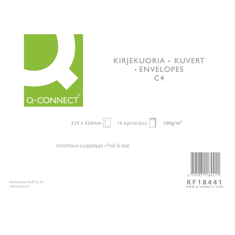 Tarrakuori Q-CONNECT C4 100G valkoinen /10