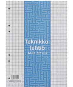 Teknikkolehtiö A4/70 5X5 liimaselkä