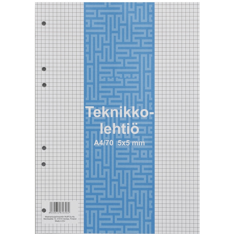 Teknikkolehtiö A4/70 5X5 liimaselkä