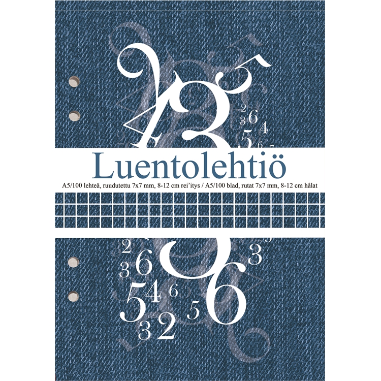 Luentolehtiö A5/100 ruudutettu 8-12-rei'itys
