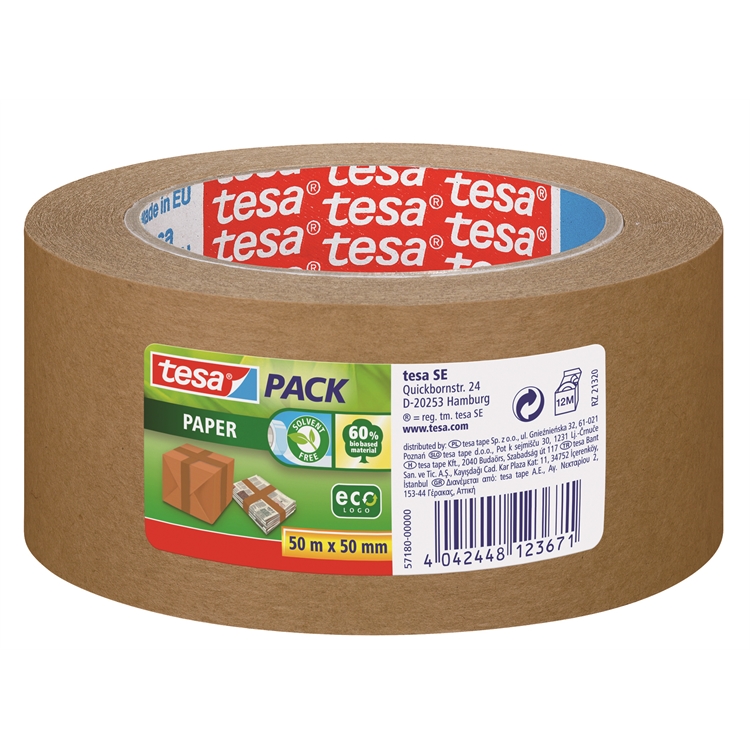 Pakkausteippi tesapack Paper ecoLogo 50 mm x 50 m ruskea