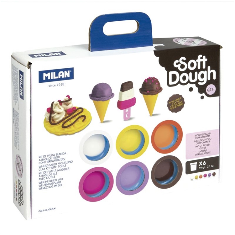 Muovailuvahasetti Milan Ice Cream & Waffles 6 x 59 g