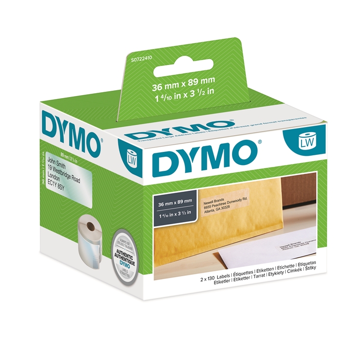 Osoitetarra muovinen DYMO LabelWriter 36 x 89 mm /260