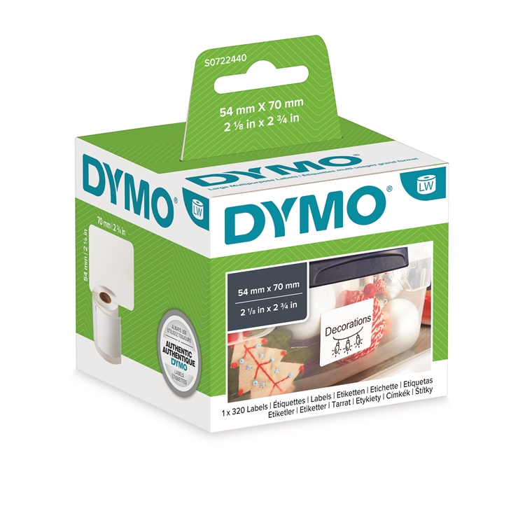 Monikäyttötarra irrotettava DYMO LabelWriter 54x70mm /320