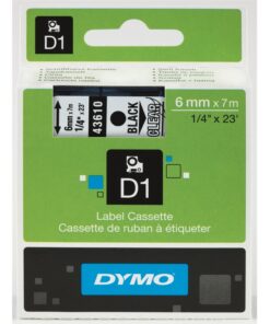 Tarrakasetti DYMO D1 43610 6 mm kirkas/musta