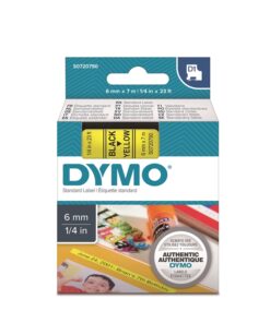 Tarrakasetti DYMO D1 43618 6 mm keltainen/musta