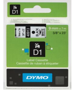 Tarrakasetti DYMO D1 40913 9 mm valkoinen/musta