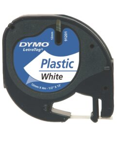 Tarrakasetti DYMO Letratag S0721660 12 mm x 4 m valk/musta