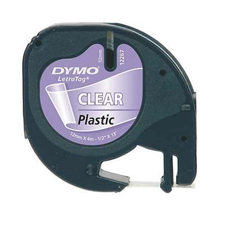Tarrakasetti DYMO Letratag S0721530 12 mm x 4 m kirkas/musta