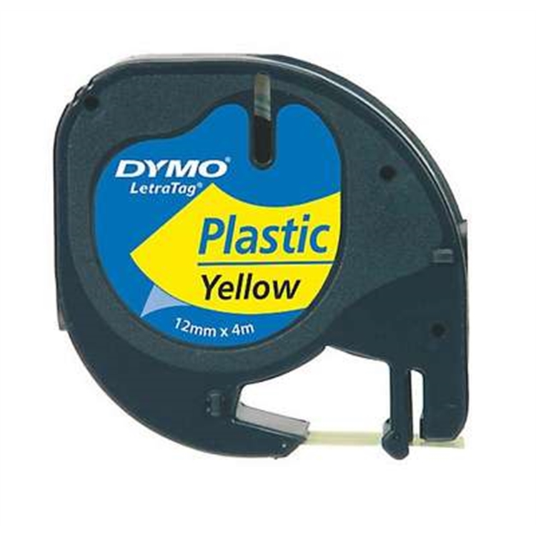 Tarrakasetti DYMO Letratag 91222 12 mm x 4 m keltainen/musta