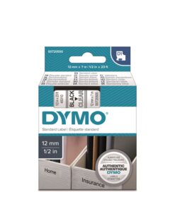 Tarrakasetti DYMO D1 45010 12 mm kirkas/musta