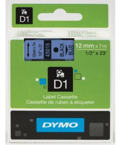 Tarrakasetti DYMO D1 45016 12 mm sininen/musta