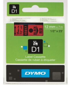 Tarrakasetti DYMO D1 45017 12 mm punainen/musta