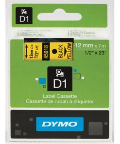Tarrakasetti DYMO D1 45018 12 mm keltainen/musta