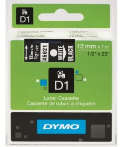 Tarrakasetti DYMO D1 45021 12 mm musta/valkoinen