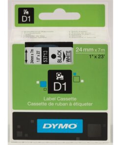 Tarrakasetti DYMO D1 53713 24 mm valkoinen/musta
