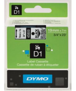 Tarrakasetti DYMO D1 45800 19 mm kirkas/musta