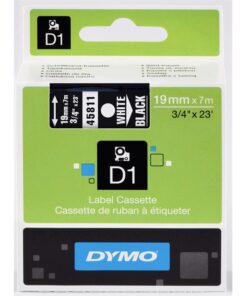 Tarrakasetti DYMO D1 45811 19 mm musta/valkoinen
