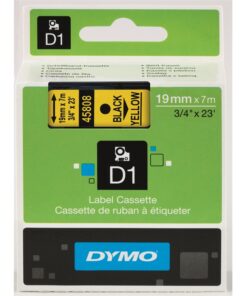 Tarrakasetti DYMO D1 45808 19 mm keltainen/musta