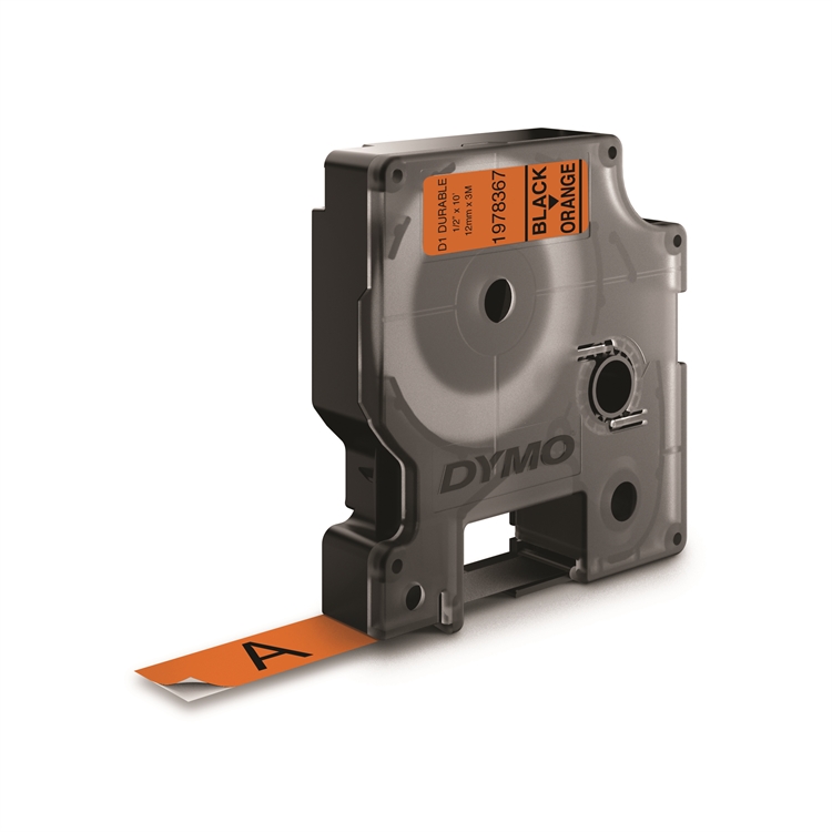 Tarrakasetti DYMO Durable D1 12 mm oranssi/musta
