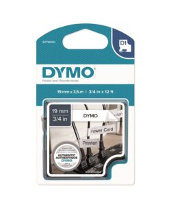 Tarrakasetti DYMO Nylon D1 19 mm valkoinen/musta