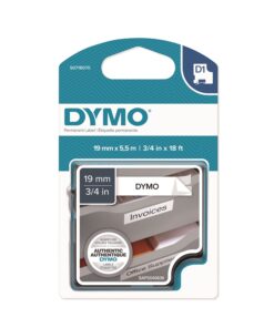 Tarrakasetti DYMO Polyesteri D1 19 mm valkoinen/musta
