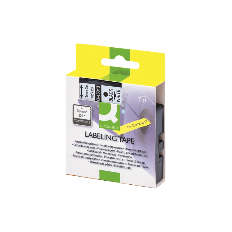 Tarrakasetti Q-CONNECT DYMO D1 45013 12 mm valkoinen/musta